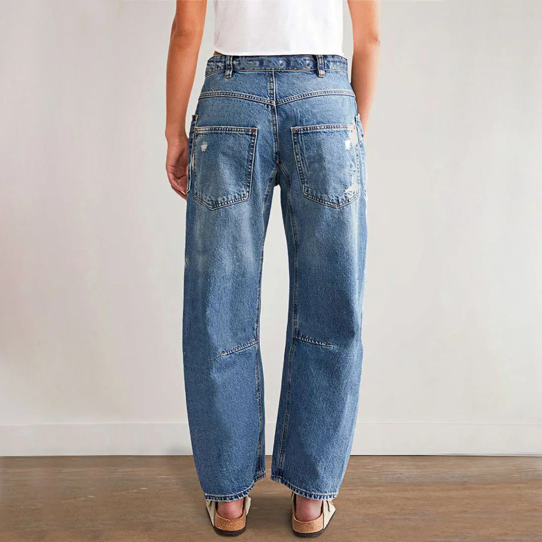 Denim Pant Women Jeans Long Pants Slim Club High Waist Straight Trousers Y2k Streetwear Elegant Causal Splice Work Hole 2025 Aviola