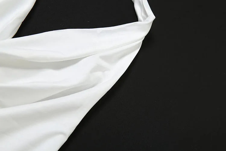 Nibber Swing Collar Vests Women Backless Halter Folds Skinny Street Versatile Daily Fashion Sexy Summer Temperament Mini Tops Aviola