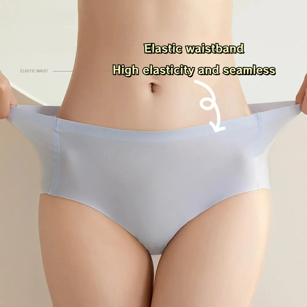 5pcs/Set black Women's ice Silk Seamless Underwear Mid-Waist Comfortable Panties Soft Girls Underpants Aviola