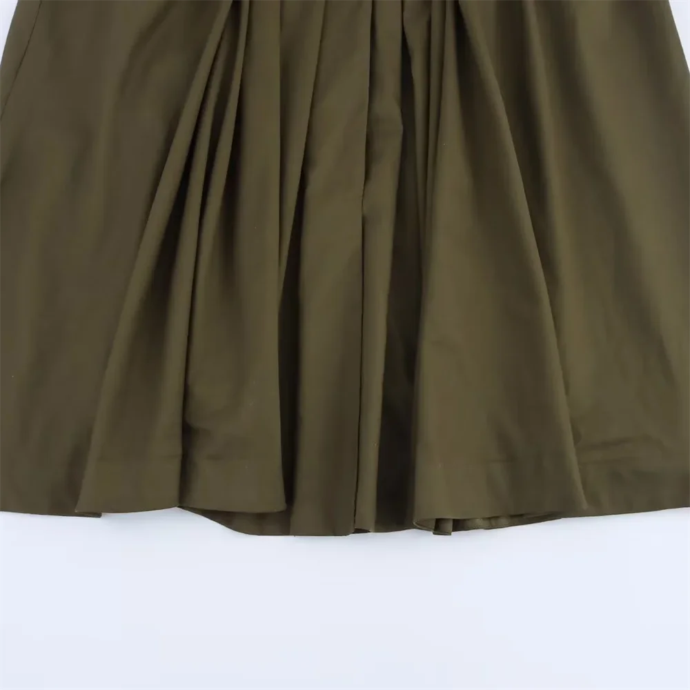 BM&MD&ZA2025Deep V-neck Pleated Shoulder Sleeve Loose A-line Dress Summer New Arrivals Women's Clothing Aviola