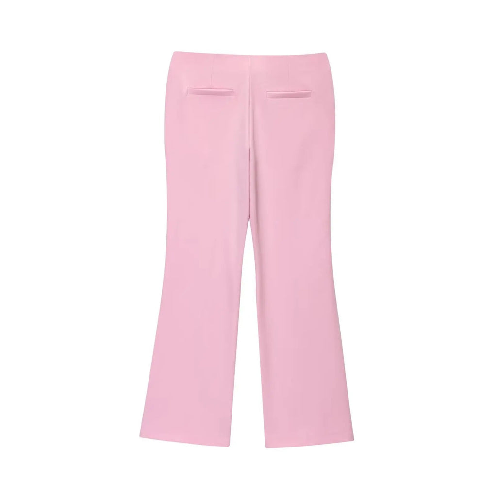 Elegant High Waist Slim Flared Pants Set with round Neck Sleeveless Vest Top And Short Skirt Hem for Women Aviola
