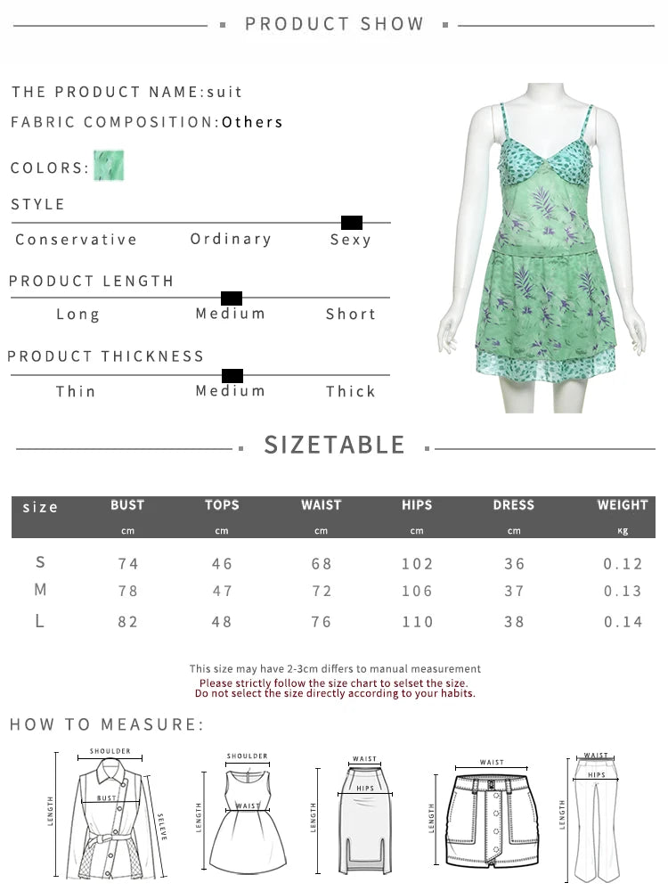 Nibber Beach Party Fashion Print 2 Piece Set Women Low-Neck Backless Crop Top+Ruched Ruffles Mini Skirts Vacation Trend Suit Aviola