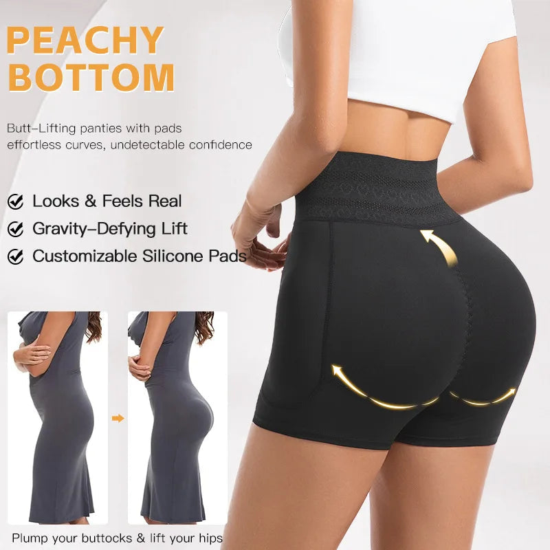 4 Pads Body Shaper Women Hip and Butt Lifter Shapewear Tummy Control Panties Waist Trainer with 3-Row Hooks Slimming Underwear Aviola