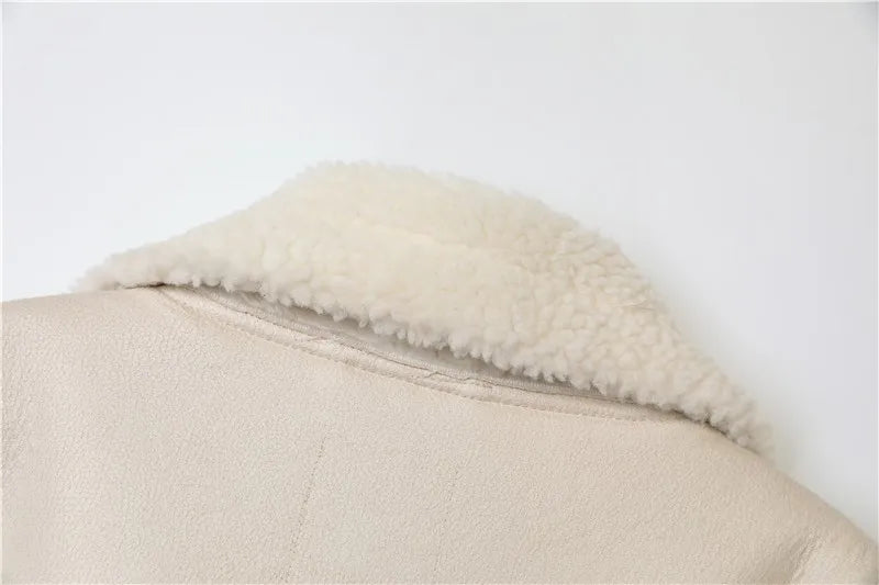 RARF The new  women's jacket with extra thick warm and extra thick lamb feather rider jacket with artificial fur Aviola