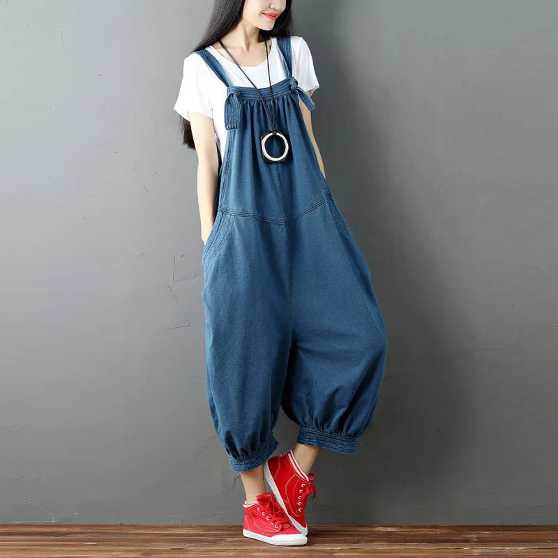 Jumpsuits Women Denim One Piece Mom Jeans Overalls Wide Leg Long Pants High Waist Rompers Y2k Streetwear Work Casual 2025 Aviola