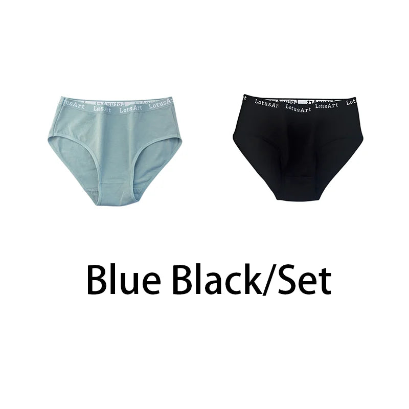 2PCS/Set Women Cotton Solid Panties Sexy Plus Size Underwear Letter Lingerie High Waist Comfor Briefs Aviola