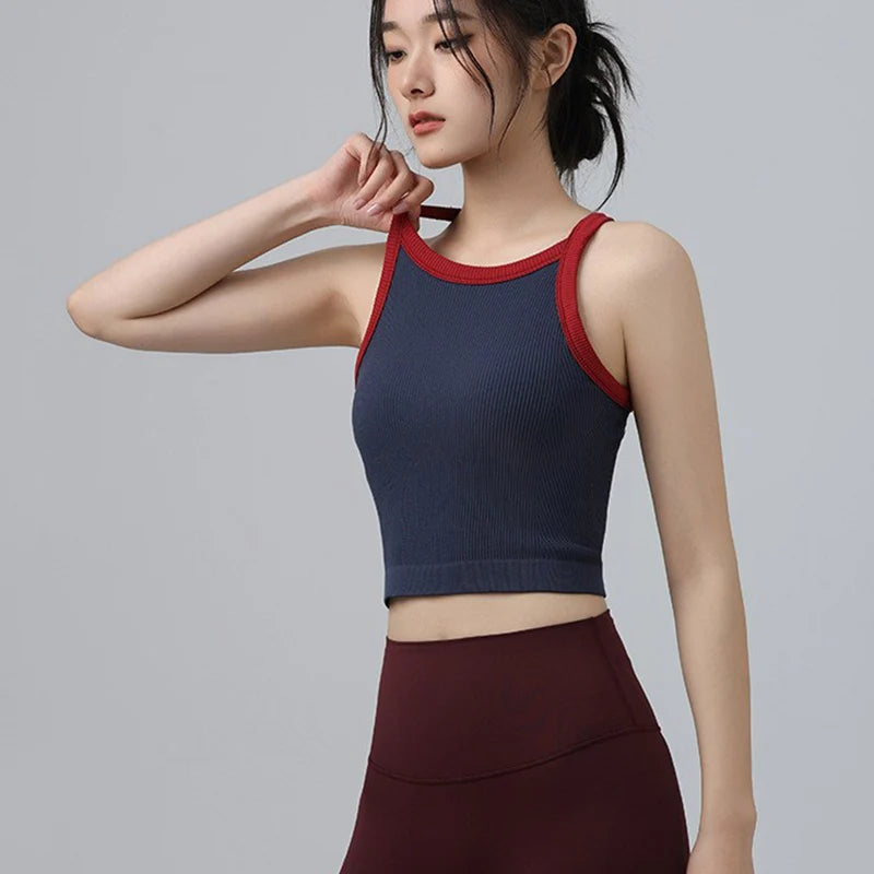 Women Breathable Sports Bra Shockproof Fitness Tops Gym Crop Top Brassiere Push Up Sport Bras Gym Workout Top Seamless Yoga Bra Aviola