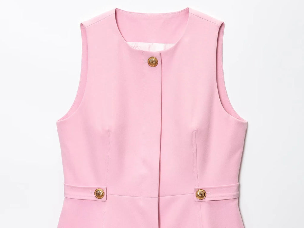 Elegant High Waist Slim Flared Pants Set with round Neck Sleeveless Vest Top And Short Skirt Hem for Women Aviola