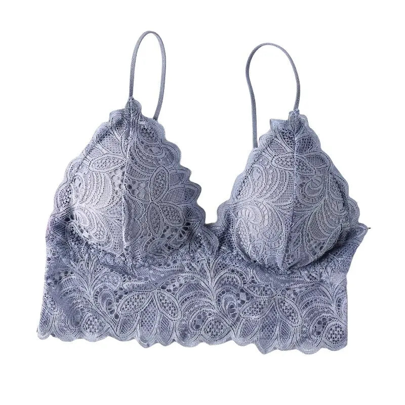 Floral Lace Bras for Women Sexy Lingerie Deep V Bralette Wire Free Underwear Beauty Back Push Up Bra Female Brassiere Aviola