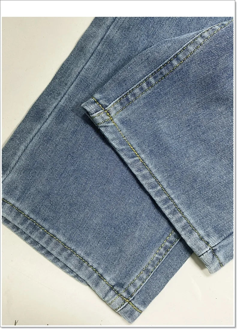 Denim Pant Women Jeans Long Pants Slim Club High Waist Straight Trousers Y2k Streetwear Elegant Causal Splice Work Hole 2025 Aviola
