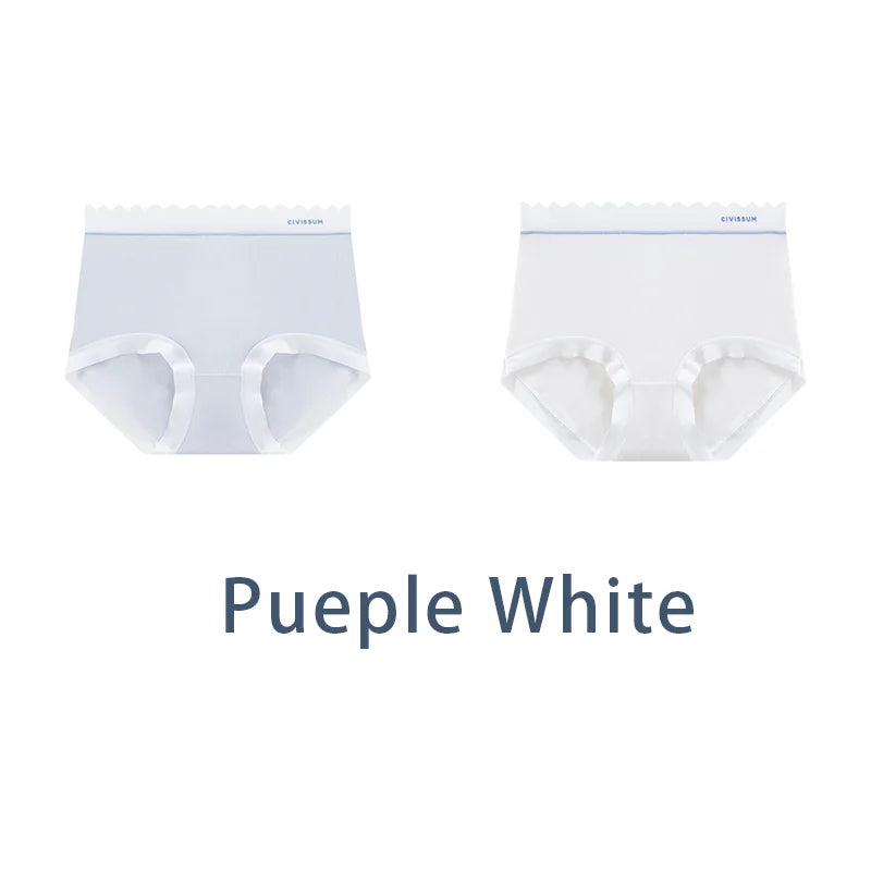 2PCS/Set Women M-3XL Big Size Seamless Antibacterial Underwear Sexy Sport Panties Comfort Briefs High Waist Soft Lingerie Aviola