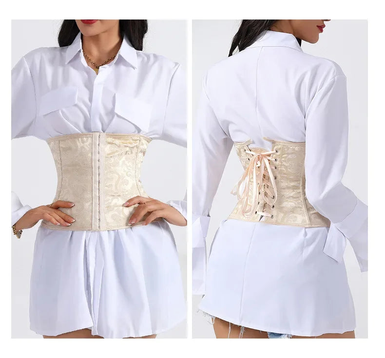 European Style Corset Shapewear Women 3-Row Buckles Waist Trainer Tummy Control Bodice Slimming Bust Lifter Tight Fit Fashion Aviola