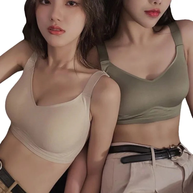 3Pcs/Set Seamless Bras For Women Padded Bra Non-wire Underwear Sexy Lingerie Wide shoulder Straps Brassiere Soft Tops Intimates Aviola