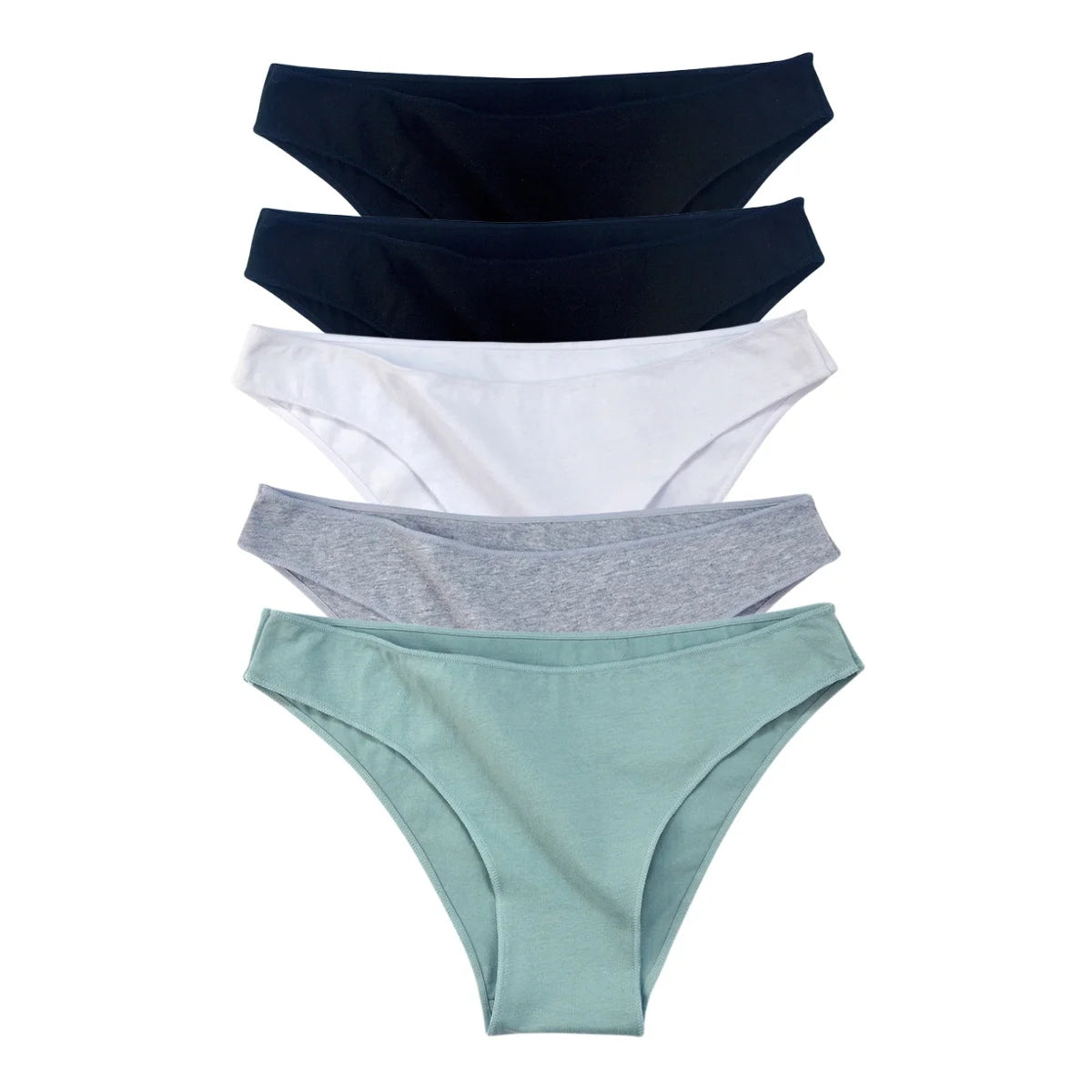 5PCS/Set Cotton Panties Women Low Rise Briefs Solid Color Seamless Underwear Comfy Intimate Breathable Underpants M-XXL Lingerie Aviola