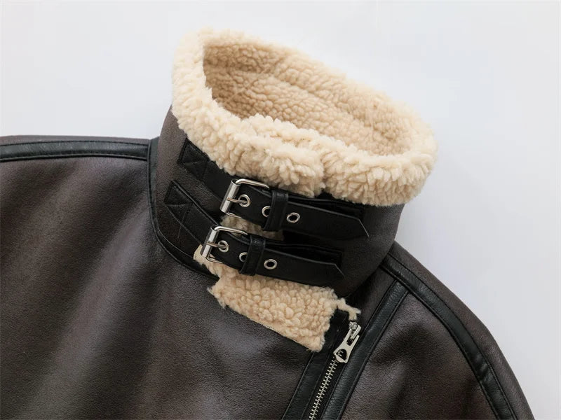 RARF 2024 Autumn/Winter new European-style women's warm and thick double-sided lapel long-sleeved jacket jacket Aviola