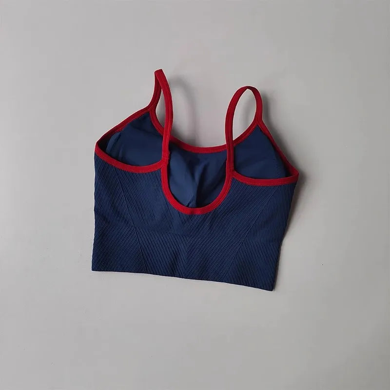 Women Breathable Sports Bra Fitness Tops Gym Crop Top Brassiere Push Up Camisole Sport Bras Gym Workout Top Letter Yoga Bra Aviola