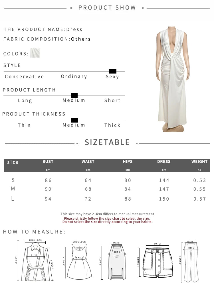 Nibber Wrap Ruched Temperament Dress Women Sexy Deep V-Neck Sleeveless High Elasticity Buttocks Beach Party Solid Long Bodycon Aviola