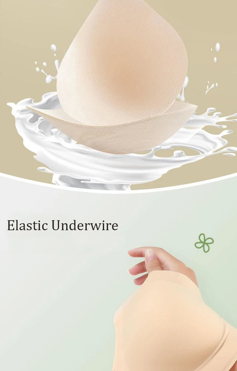 Latex Seamless Women Bras Wireless Comfortable Sports Bra Nylon Fabric One-piece Small Bust Gathered Bralette Female Underwear Aviola