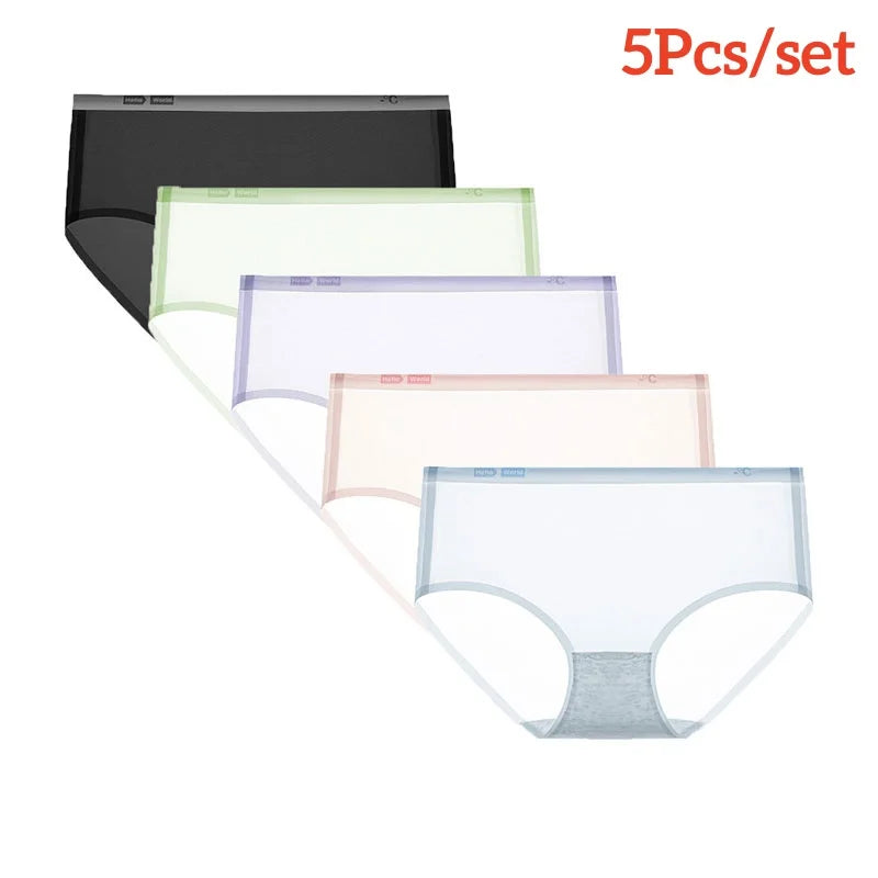 5Pcs Women's Seamless No Show Underwear Mid Waist Panties Invisible Light Underwear Aviola