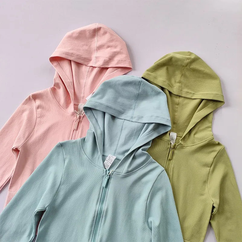 2022 Women Hoodie Sports Jacket Long Sleeve Yoga Shirt Winter Gym Top Running Coats Zipper Jacket  Fitness Clothing Top Aviola