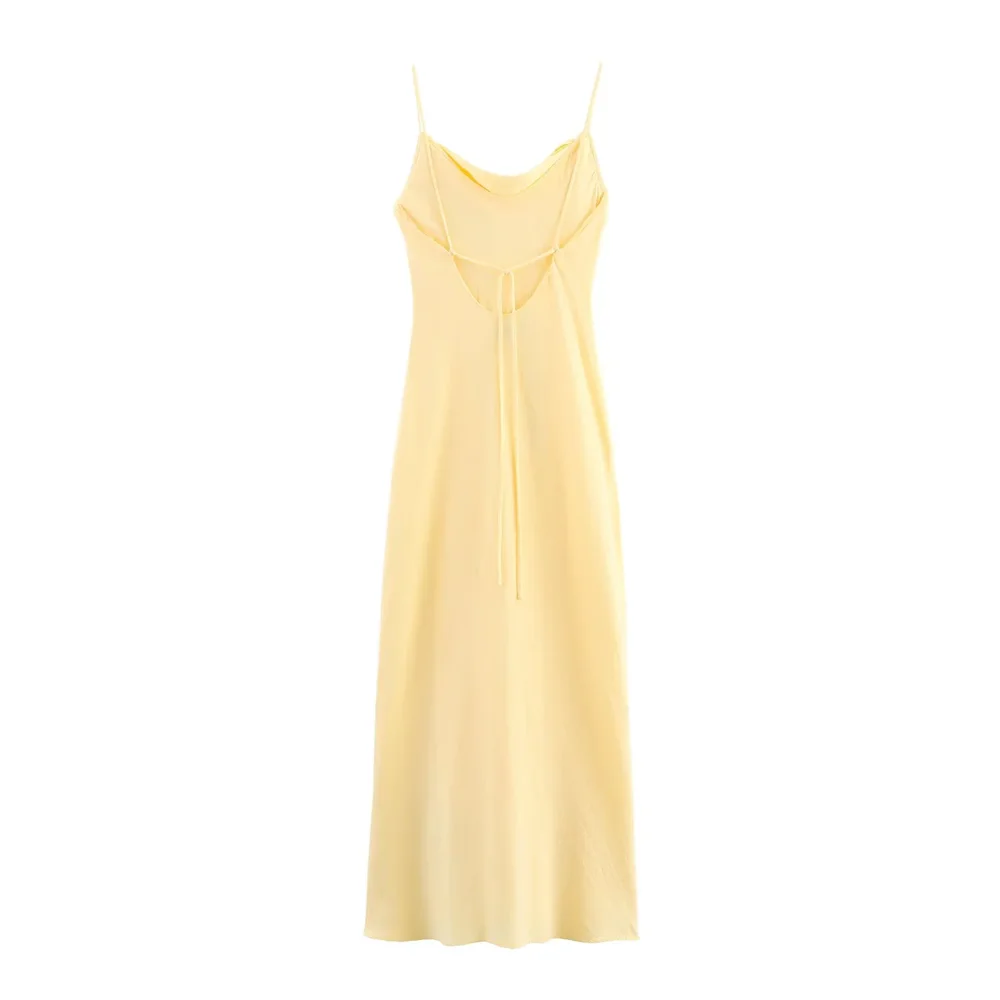 BM&MD&ZA2025casual fashion temperament simple holiday style backless elegant slim suspender dress summer new women's clothing Aviola