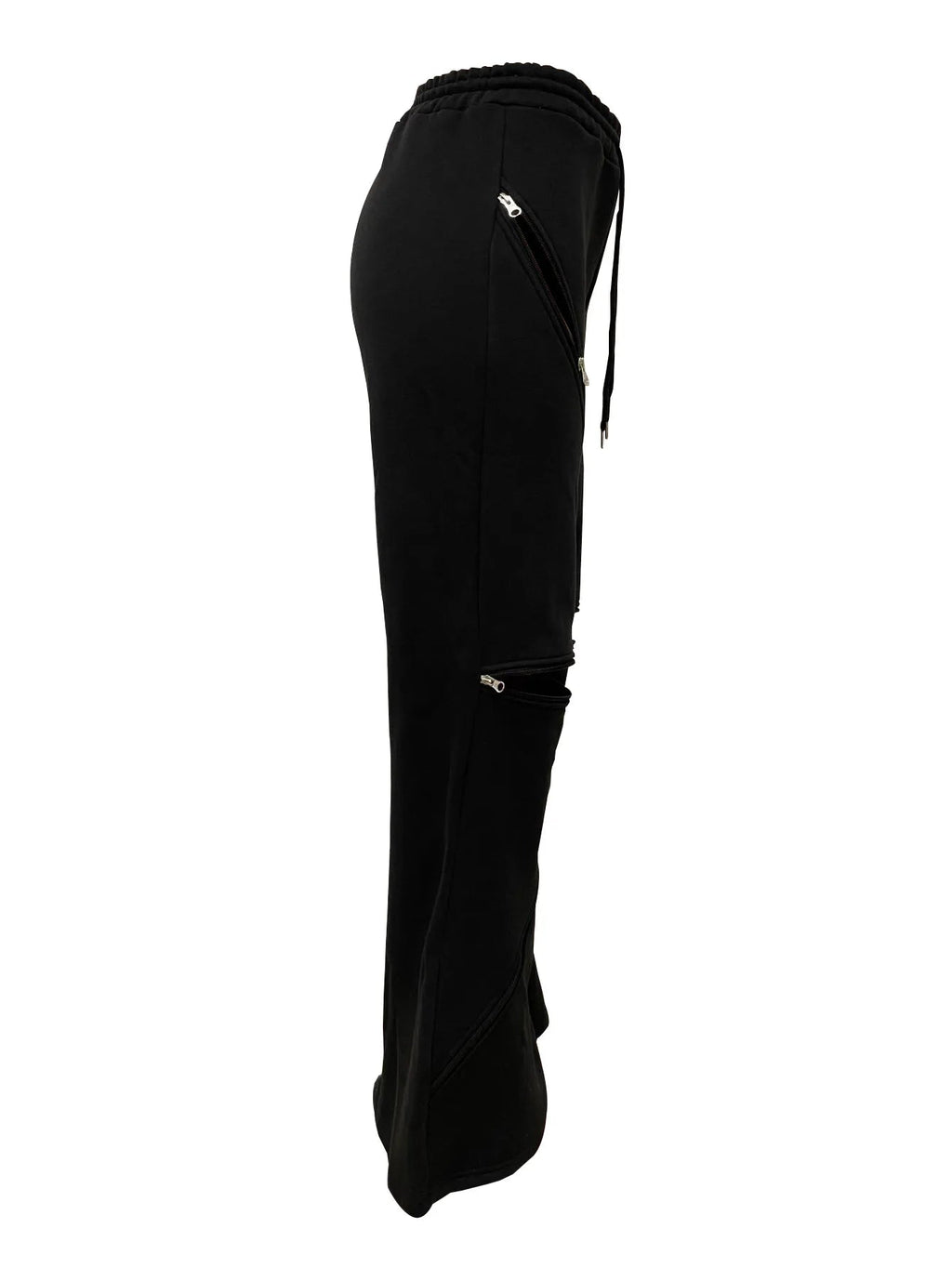 Women Boot Cut Pants Mid Waist Zipper Trousers Drawstring Pant Casual Office Lady Loose Long 2025 Summer Capris Y2k Streetwear Aviola