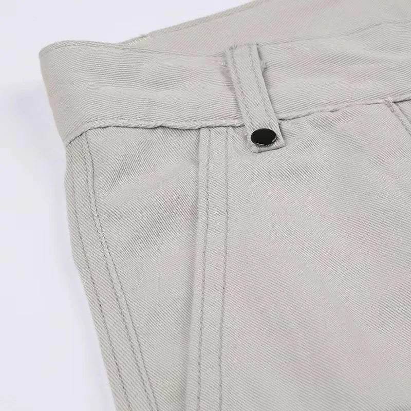 Cargo Pants Women Casual Jeans Utility Low Waist Trousers Pockets Zipper Straight Y2k Streetwear Loose 2025 Summer Party Club Aviola