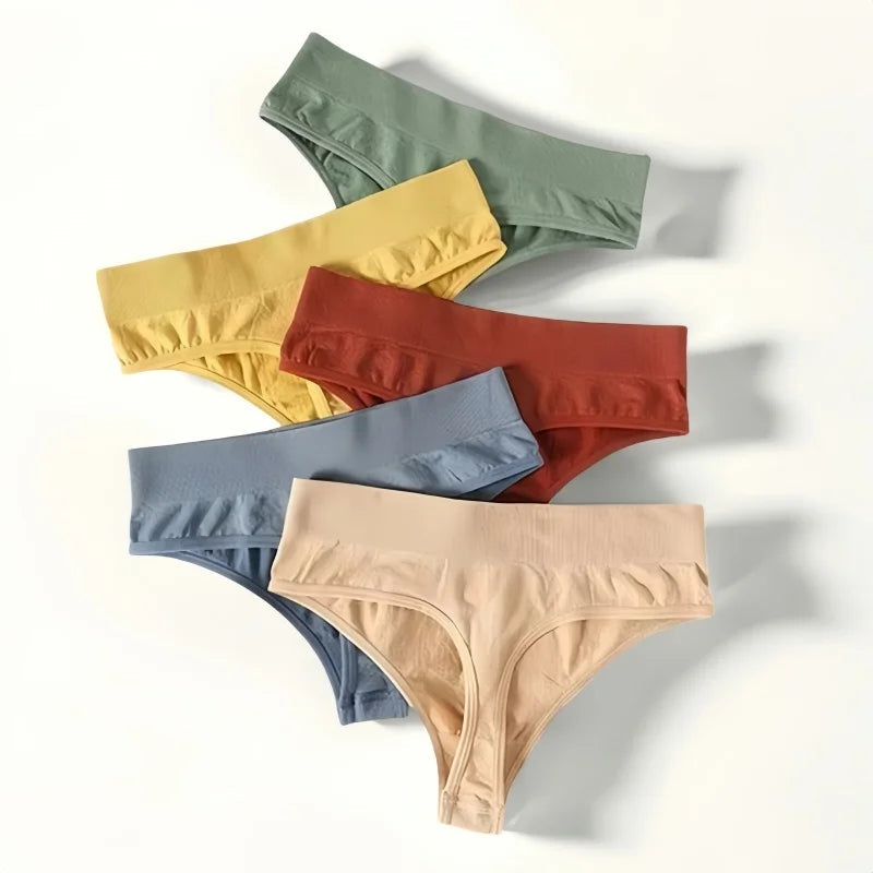 1Pc/2Pcs Seamless Thongs Women G-String High Rise Panties Sexy Lingerie  Female Underpants High Leg Shapewear Underwear M-XL Aviola