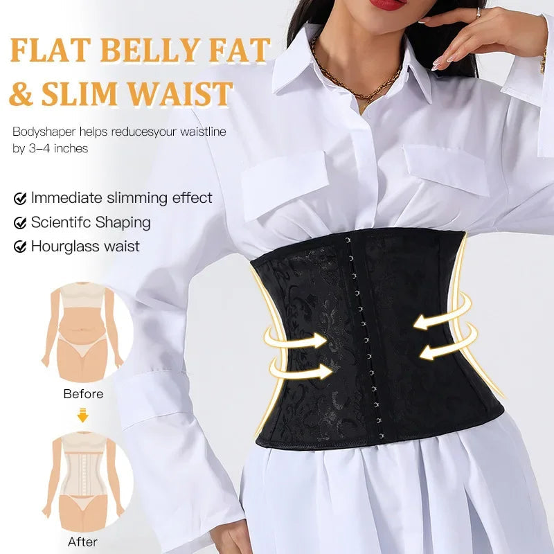European Style Corset Shapewear Women 3-Row Buckles Waist Trainer Tummy Control Bodice Slimming Bust Lifter Tight Fit Fashion Aviola