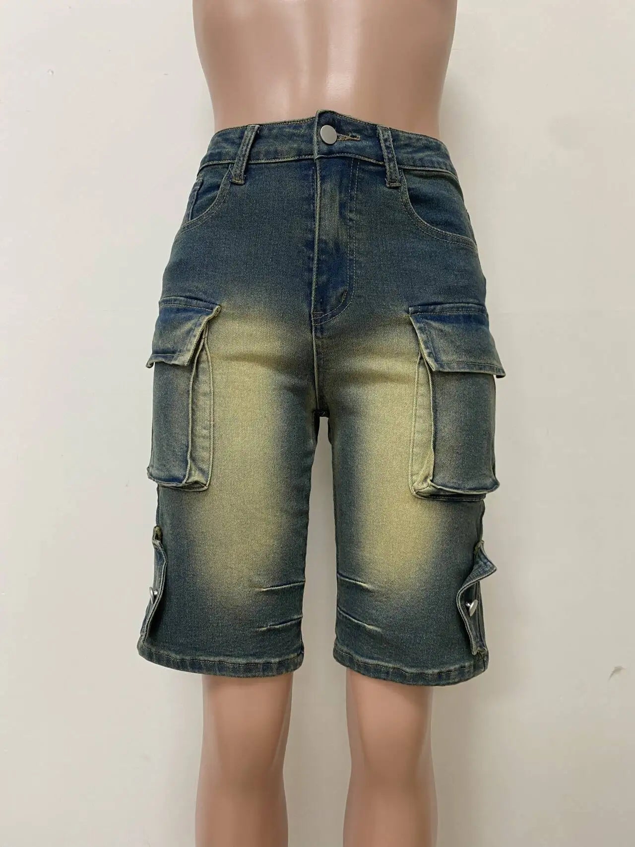 Denim Pant Women Short Jeans Shorts Pants Slim Mom Jeans High Waist Straight Trousers Y2k Streetwear Splice Pockets Casual Punk Aviola