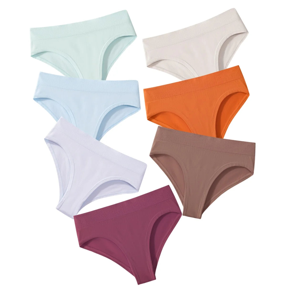 7Pcs/Set High Rise Briefs Women Panties Seamless Underwear Female Underpants Solid Color S-XXXL Sexy Lingerie Comfort Panty Aviola