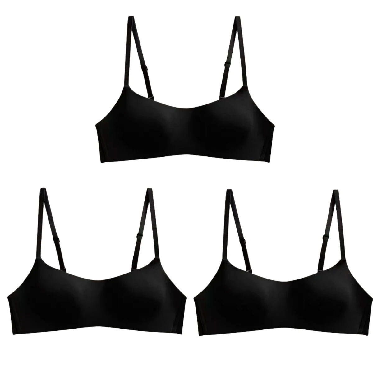 3Pcs/Lot Non-wire Push Up Bras For Women Seamless Underwear Female Sexy Lingerie 1/2 Cup Non-detachable Brassieres Aviola