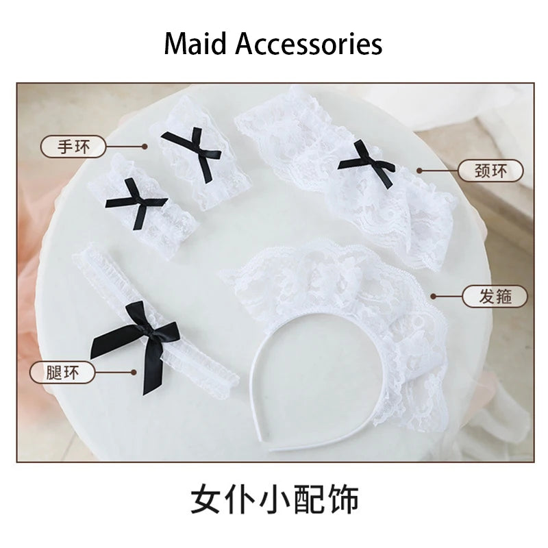 Erotic Crotchless Lingerie Women Sexy French Apron Maid Dress T Pants Costume Set Lolita Cosplay Costumes Servant Role Play Suit Aviola