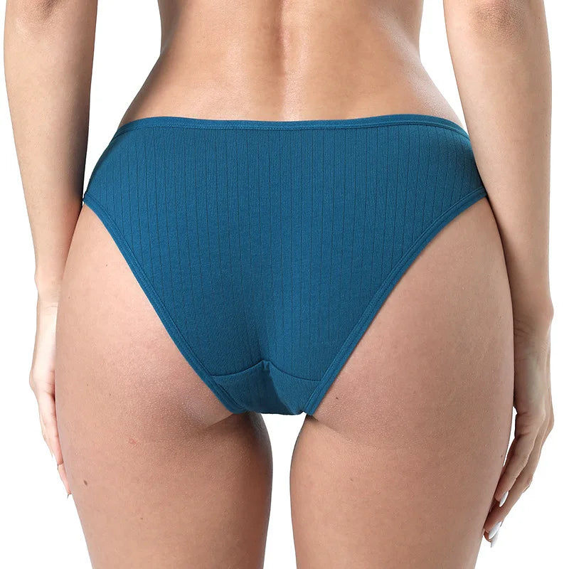 3PCS/Set Women Cotton Panties Sexy Classic Underwear Low Rise Female Rib Underpants Girls Comfort Briefs Bow Lingerie Aviola