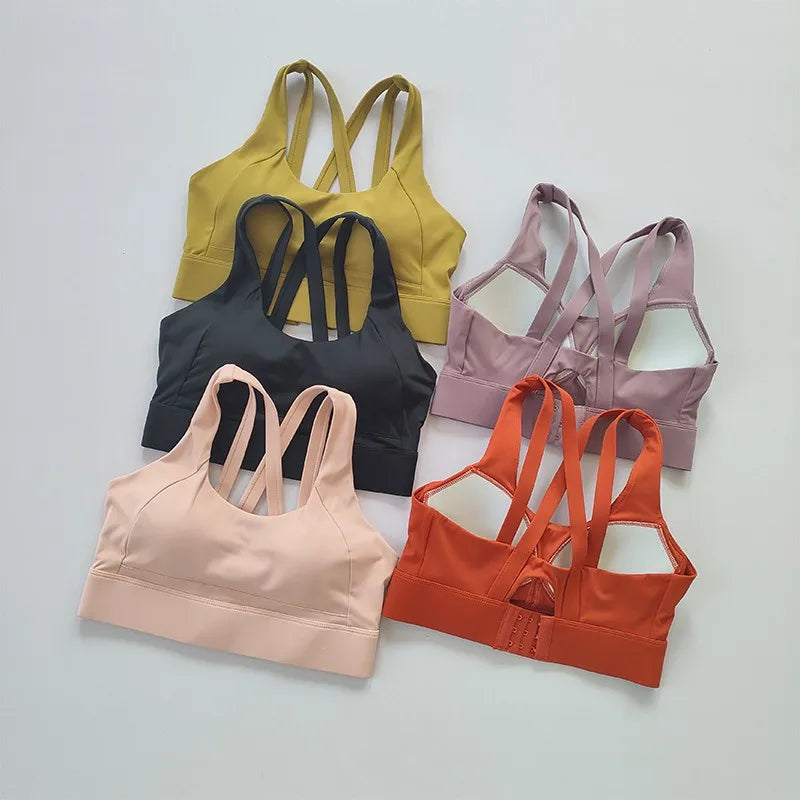 High-end Sports Bra Gym Push Up Bra Women Back High Impact Workout Sport Top Crop Fitness Wear For Yoga Gym Brassiere Sportswear Aviola