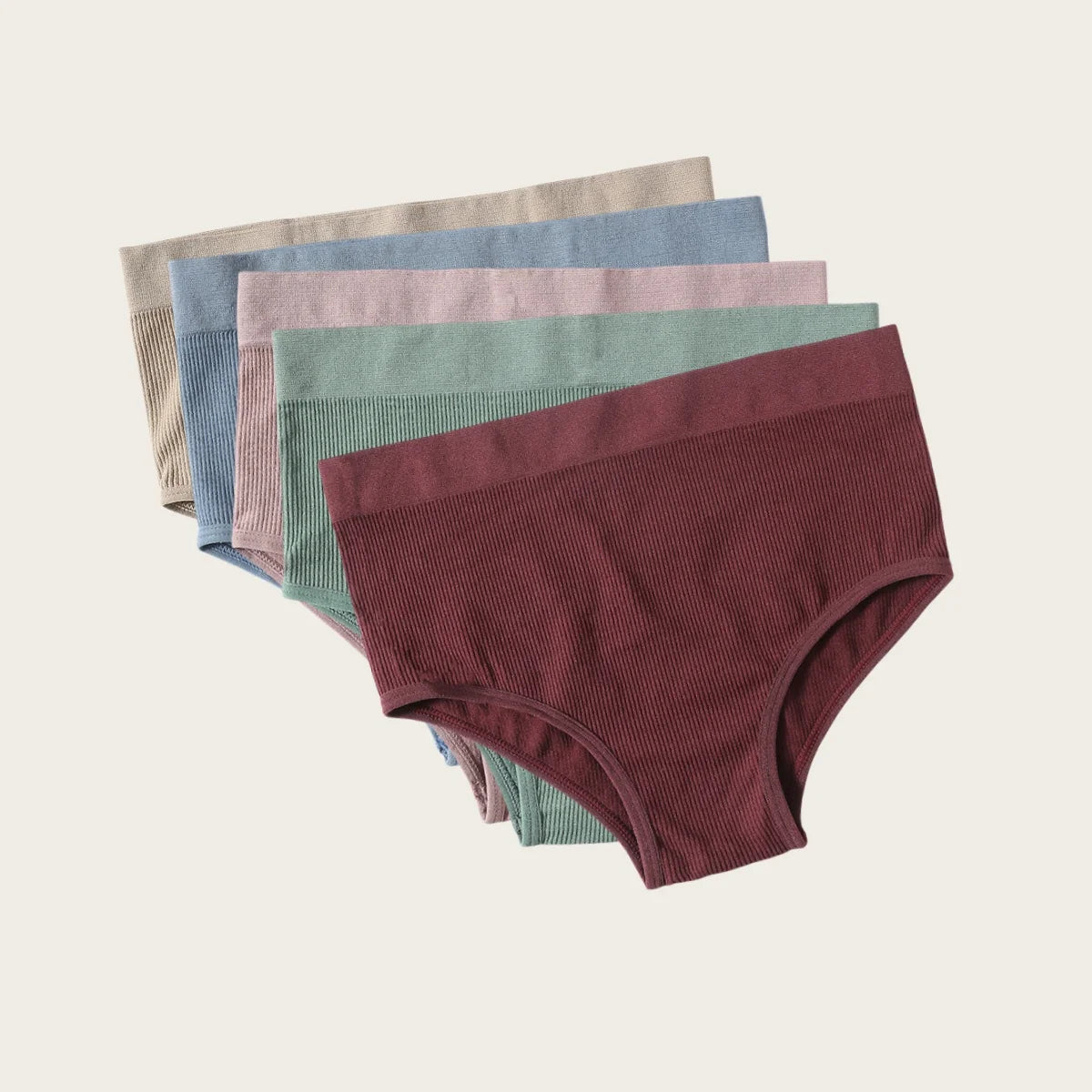 5Pcs/Set Sexy Panties Women Comfort Briefs Soft Intimate High Rise Panty Female Lingerie Solid Color Underpants M-XL Aviola