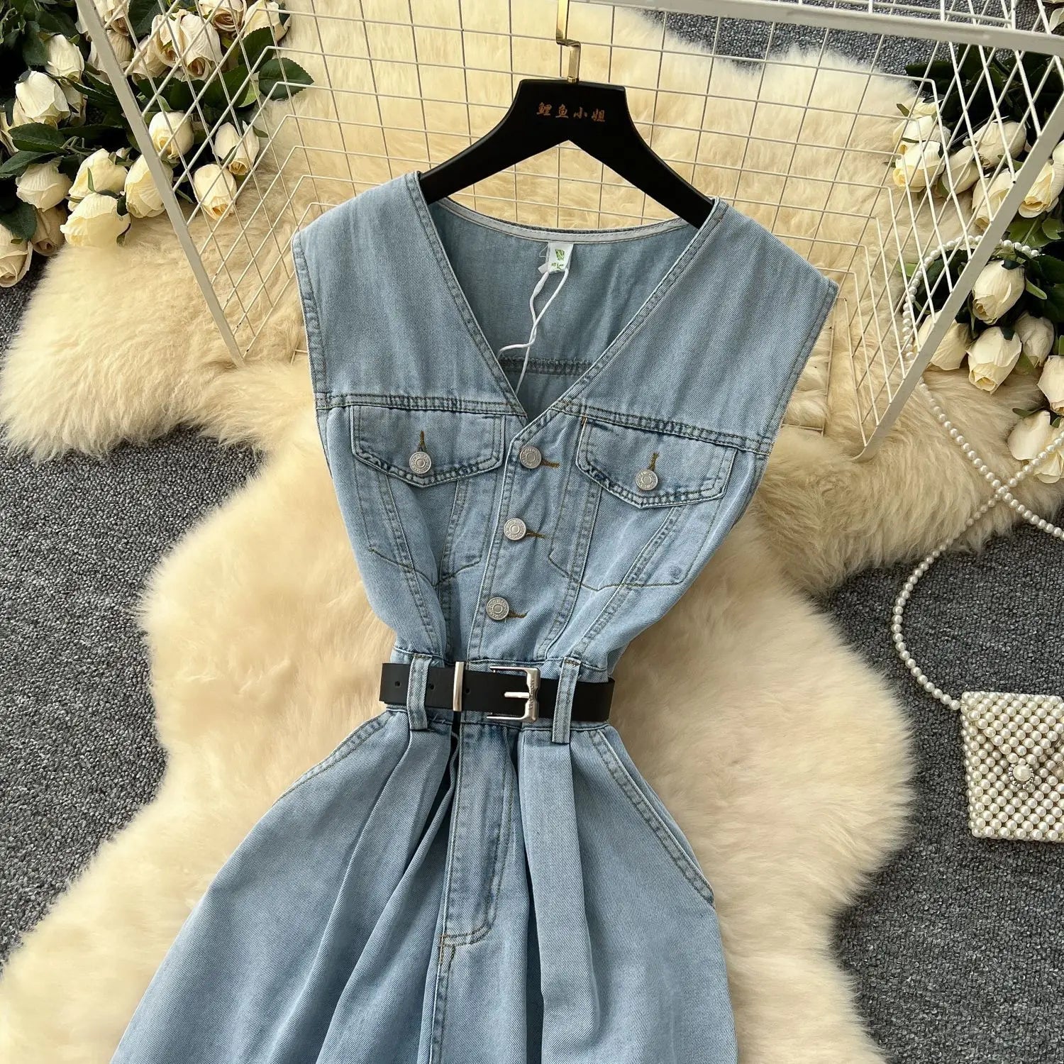 Denim Jumpsuits Women One Piece Wide Leg Pants Washed Distressed Sleeveless Pockets 2025 Streetwear High Waist Jeans Trousers Aviola