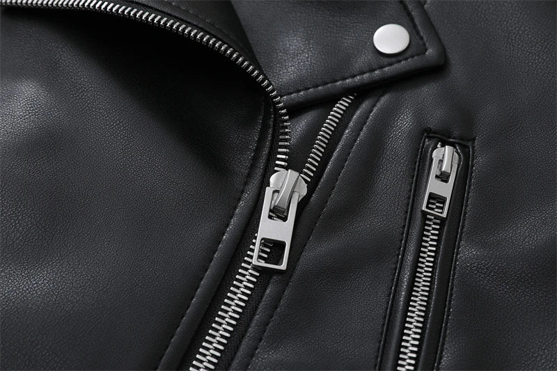 2025 New Coal graysty le Women's washed leather jacket with belt, short coat with downgraded zipper and vintage lapel jacket Aviola