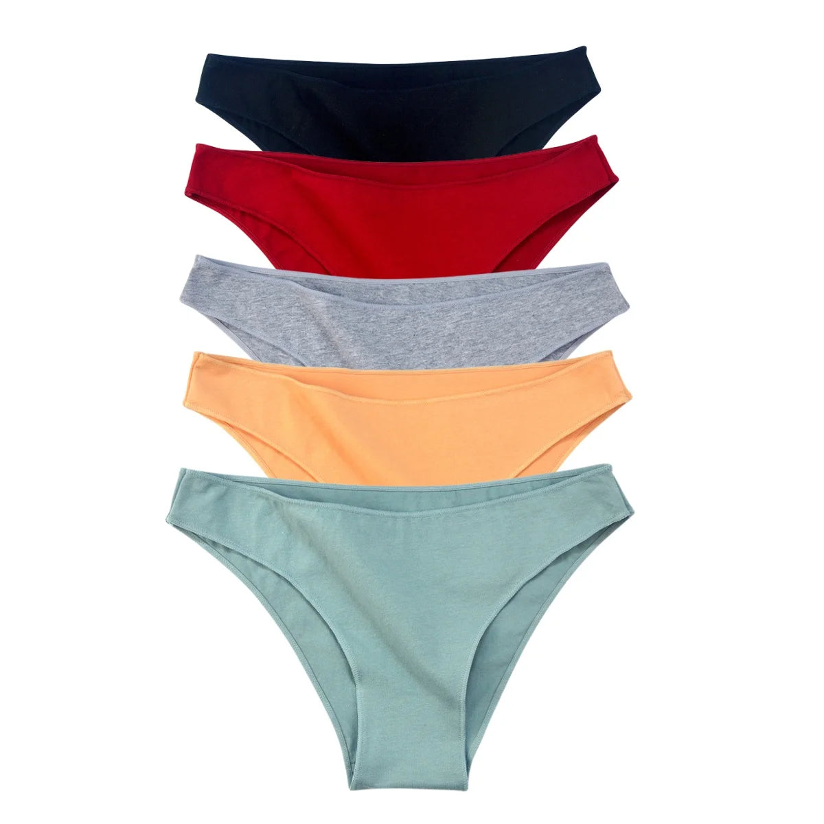 5PCS/Set Cotton Panties Women Low Rise Briefs Solid Color Seamless Underwear Comfy Intimate Breathable Underpants M-XXL Lingerie Aviola
