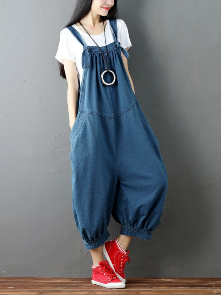 Jumpsuits Women Denim One Piece Mom Jeans Overalls Wide Leg Long Pants High Waist Rompers Y2k Streetwear Work Casual 2025 Aviola