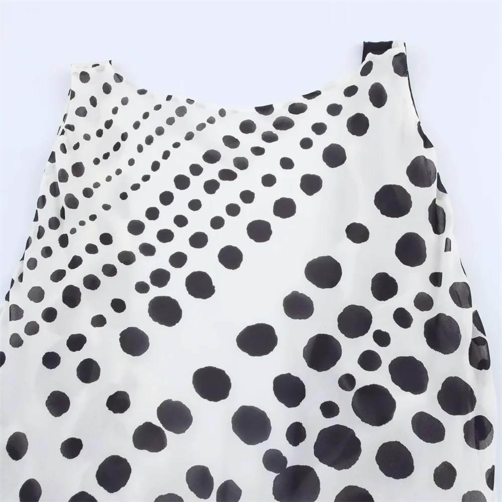 BM&MD&ZA2025all-match temperament polka dot sleeveless backless beach holiday style long dress summer new women's clothing Aviola