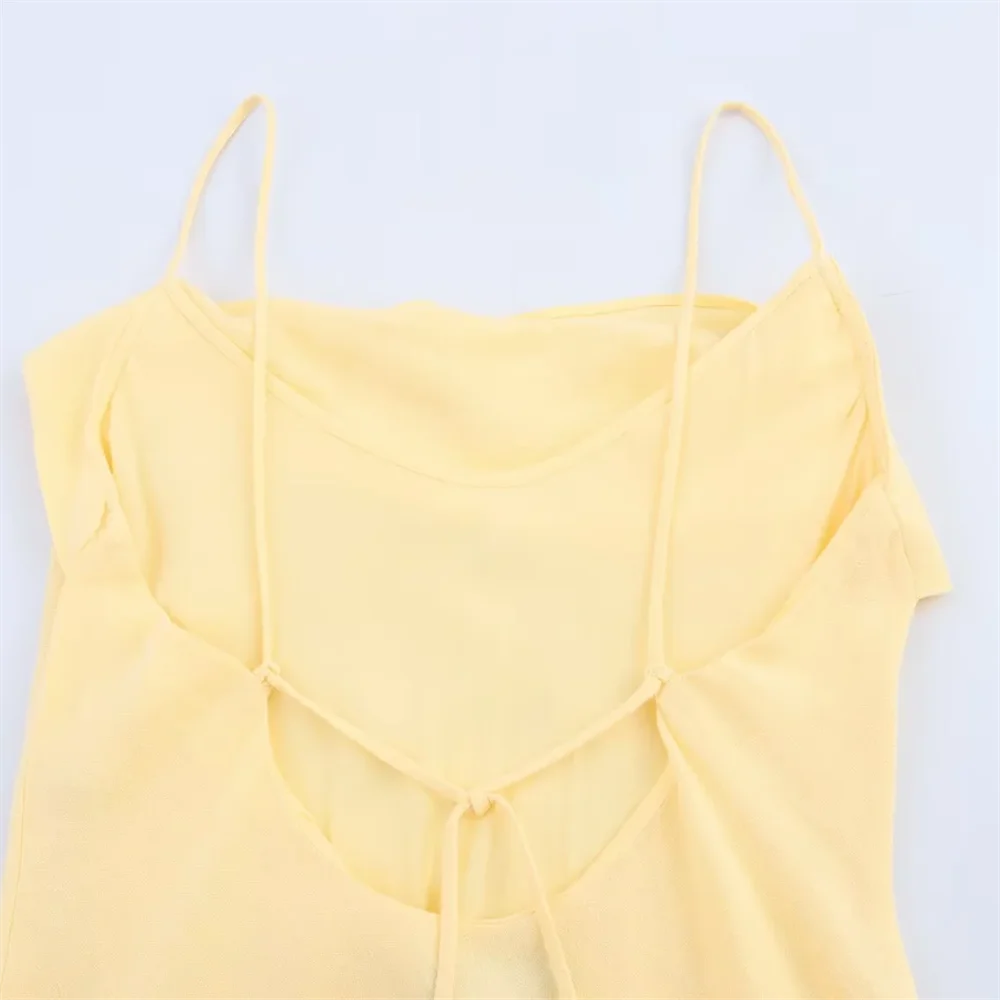 BM&MD&ZA2025casual fashion temperament simple holiday style backless elegant slim suspender dress summer new women's clothing Aviola