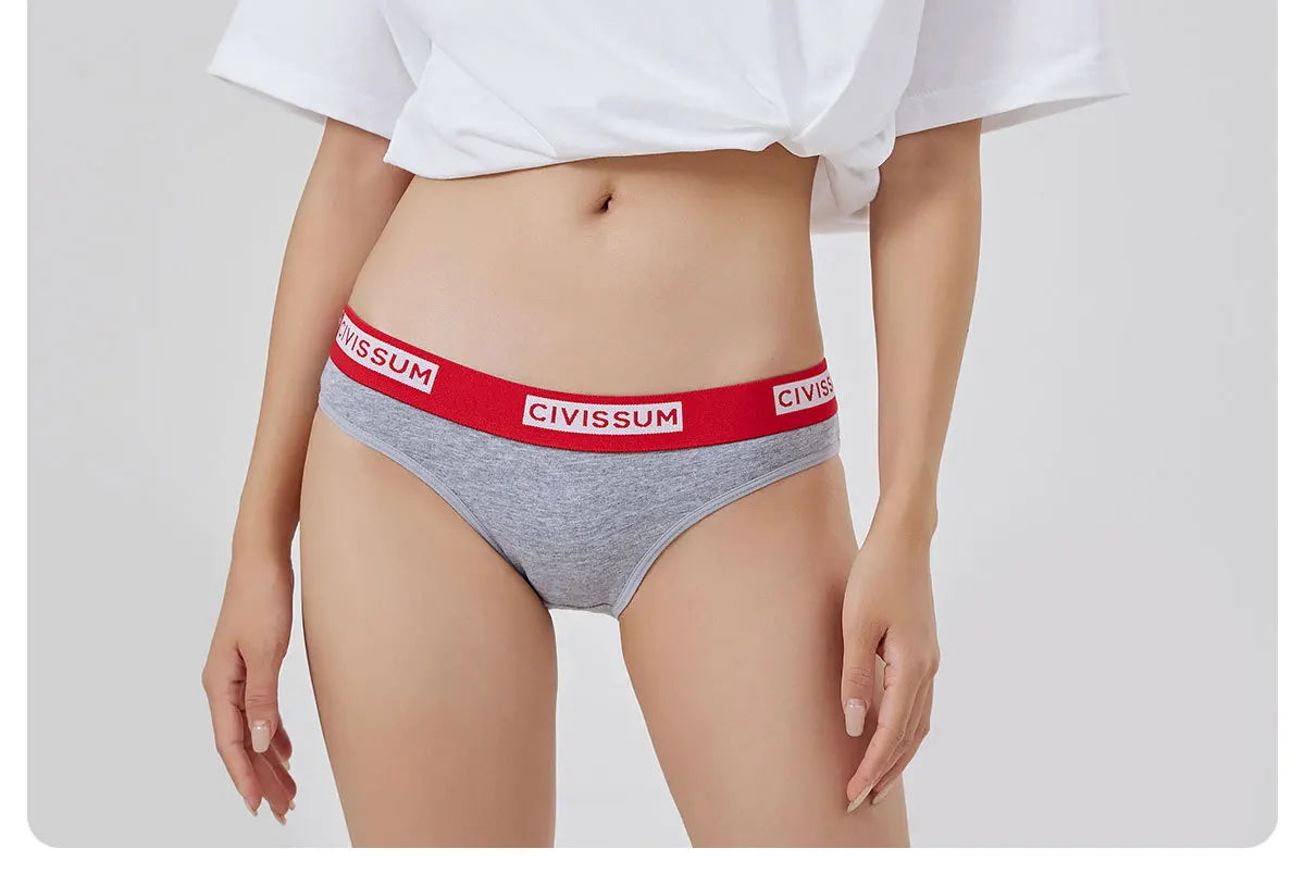 Women 100% Cotton Sexy Rainbow Panties Female Low Waist Underwear Classic Design Lingerie Girls Cute Briefs Aviola