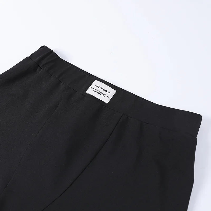 Round Neck Long Short sleeved 3/4 Shorts Two piece Women's Fashion Sports Versatile Set Aviola