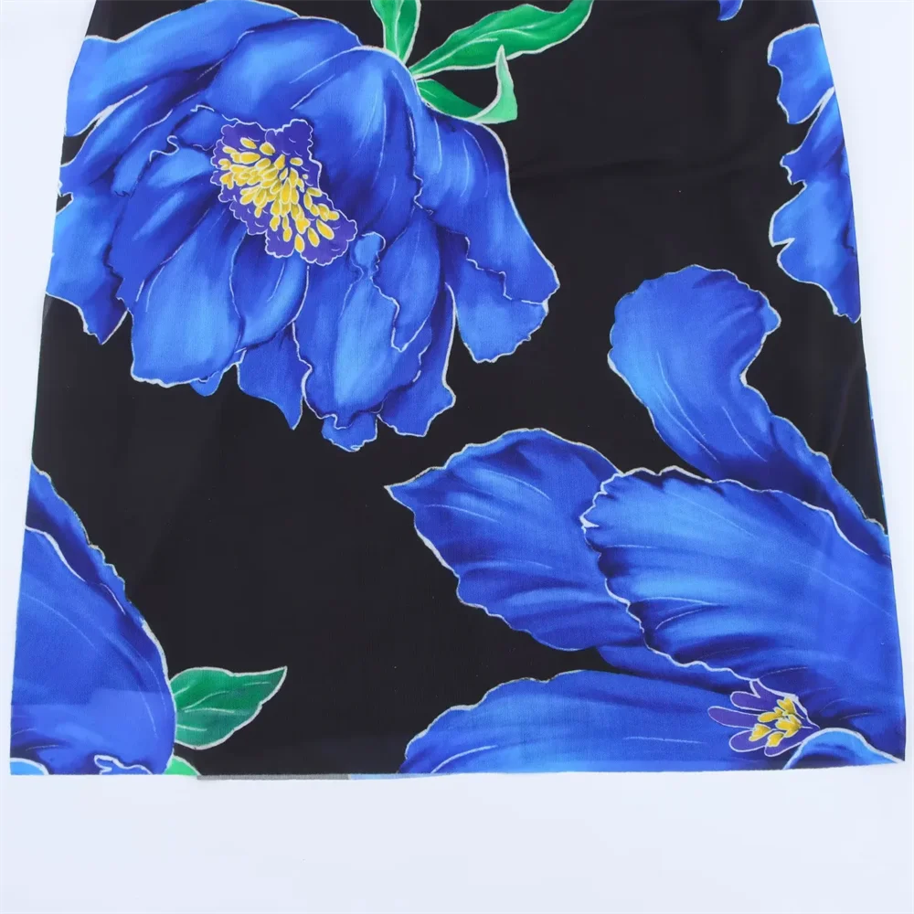 BM&MD&ZA2025fashion printed stand-up collar backless slim fit temperament sleeveless dress summer new women's clothing Aviola