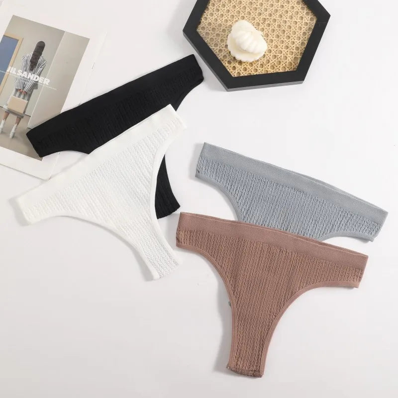 3Pcs/Set Seamless Panties Women Low Waist Briefs Soft Underwear Solid Color Sexy Lingerie Female Underpants Stretch Panty Aviola