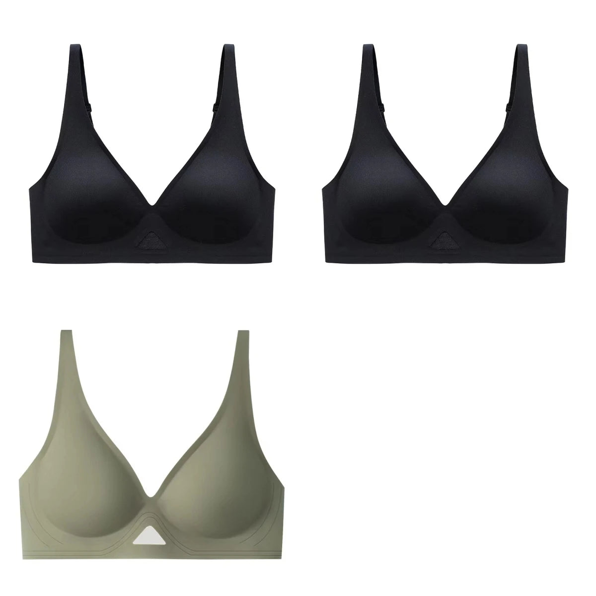 3pcs/Lot Seamless Bras for Women Push Up Brasiere Deep V Bralette Comfort Nonwire Underwear Female Invisible Bra Sexy Lingerie Aviola