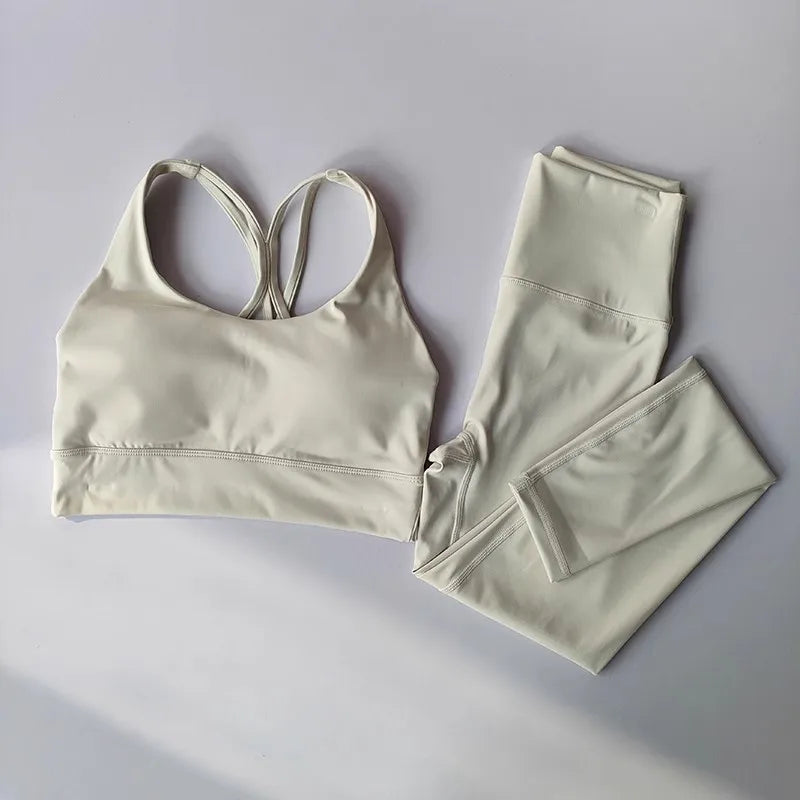 2pcs Women Seamless Yoga Set Sport Suit Gymwear Workout Clothes Gym Crop Top High Waist Legging Fitness Bra Set Sports Suits Aviola