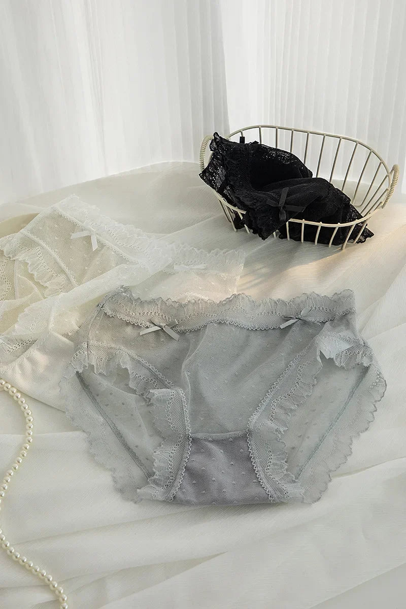 2024 Women Sexy Lace Summer Thin Breathable Underwear Panty Girls Hollow Out Comfort Briefs Low Waist Seamless Underpants Female Aviola