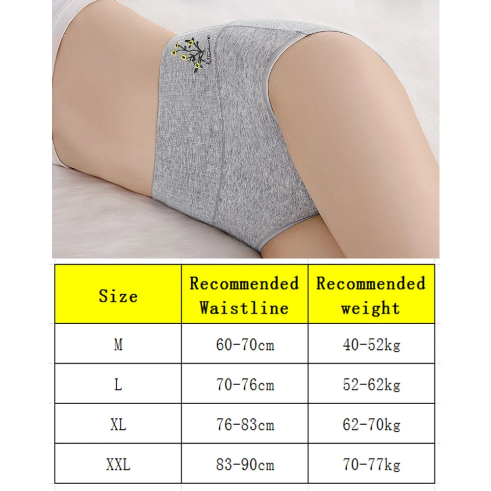 5 pcs/Lot High Waist Underwear Cotton Panties for Women Light Panty Culotte Femme Underpants M-XXL Girls Comfortable Briefs Aviola